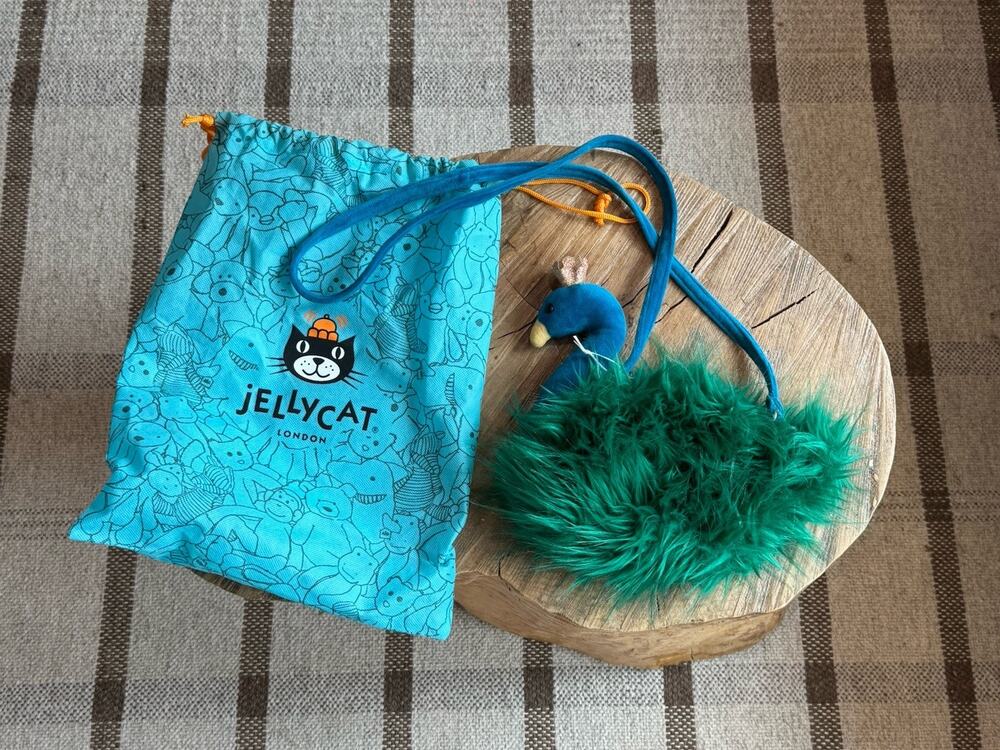 Jellycat Fluffy Fancies Peacock Crossbody Bag Purse London Jelly Cat